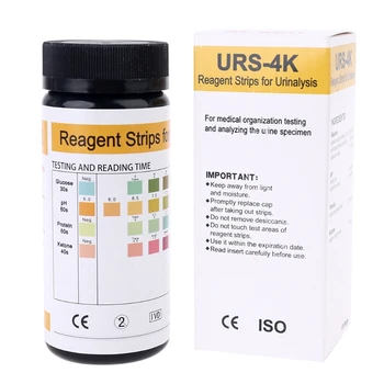 100 Benzi URS-4K Glucoză pH Proteine Cetonă Test de Urină Benzi de Hârtie cu Anti-VC