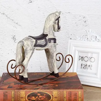 Europa Modernă Stil Trojan Horse Statuie Decor Nunta Lemn Cal Retro Acasă Decorare Accesorii Balansoar Cal Ornament Cadouri
