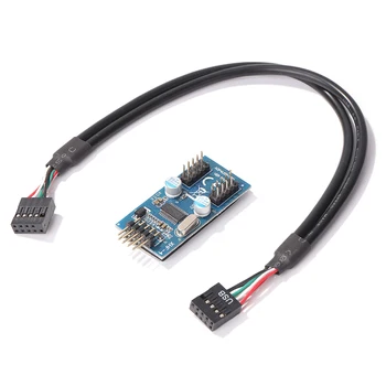 USB Header Adapter Card de 1 la 2 9Pin la Dual 9Pin HUB Conector Splitter pentru Placa de baza USB2.0 1 2 de sex Masculin Adaptor de Card
