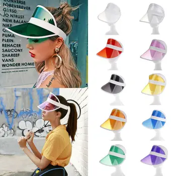 Moda Vara Pălărie De Soare Femei Om Vizor Transparent De Plastic Clar Adult De Protecție Solară Capac Sunhat Unisex Pălării În Aer Liber