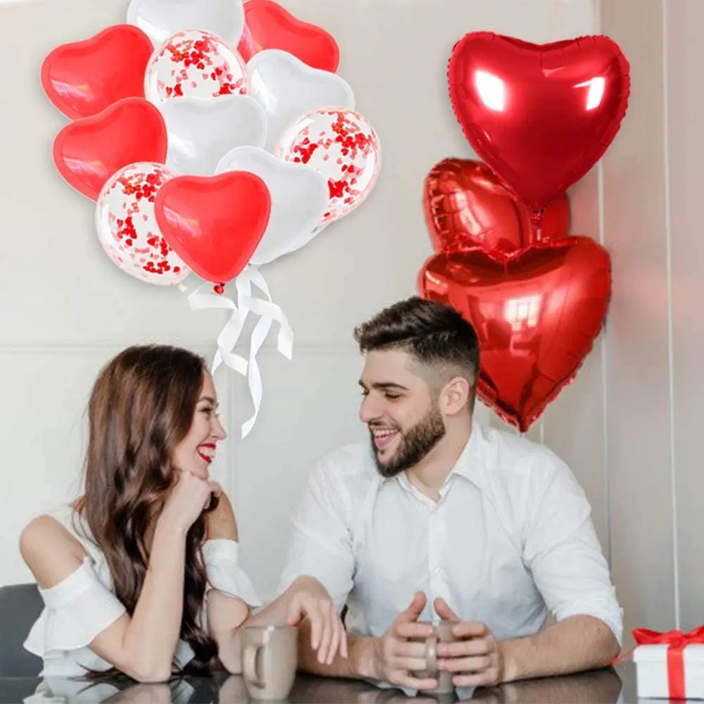 Ziua îndrăgostiților decoratiuni, gigant baloane de dragoste, 50 de inima în formă de lumânări, baloane in forma de inima, cu 1000 de petale de trandafir roșu de mătase Imagine 5